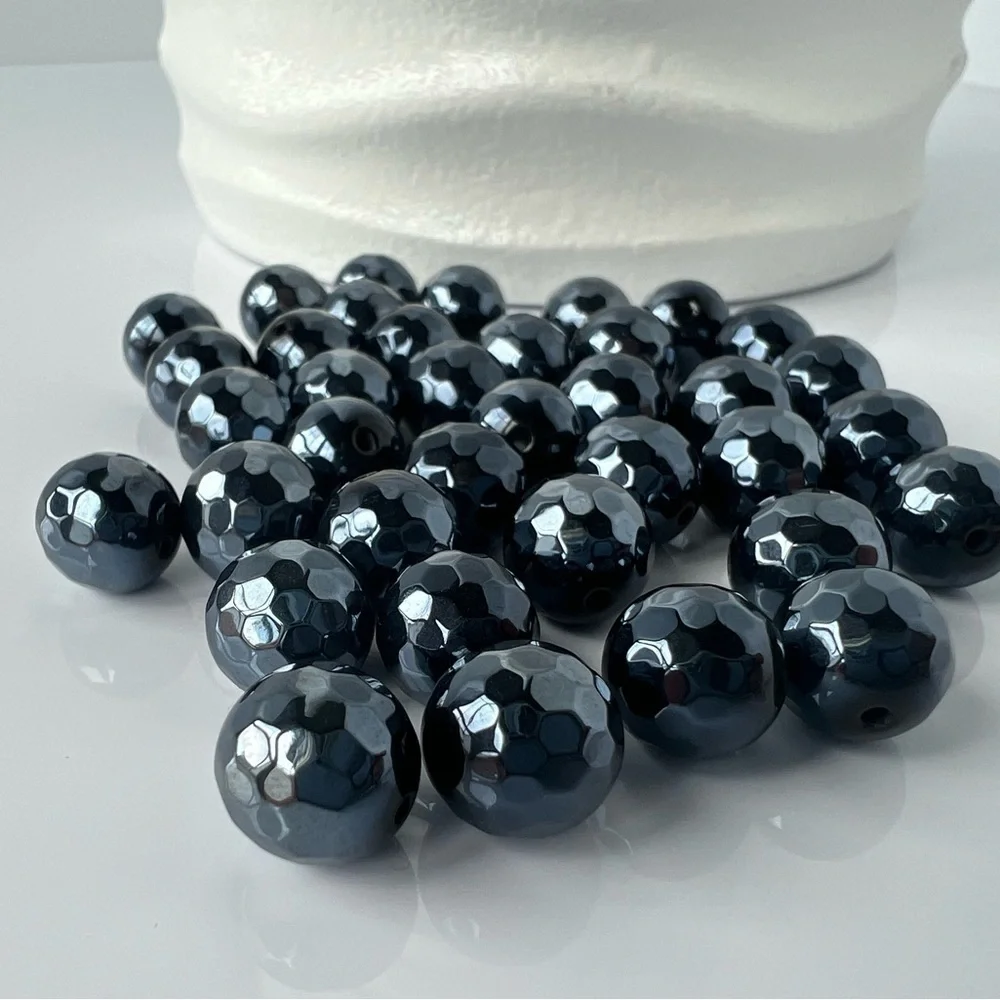 Hand Crafted black faceted